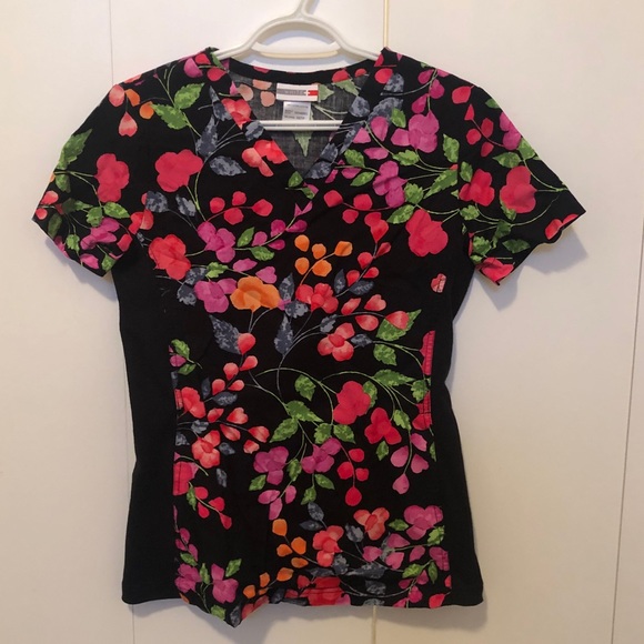 White Cross Scrub Top - Picture 1 of 2